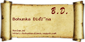 Bohunka Diána névjegykártya