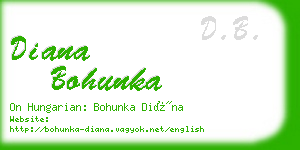 diana bohunka business card